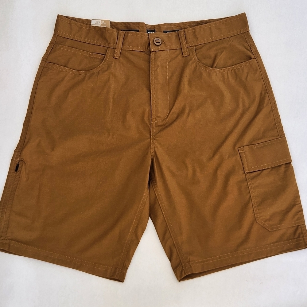 NWT || PRANA || Double Peak Short Antique Bronze Shorts Performance Wear Sz 34